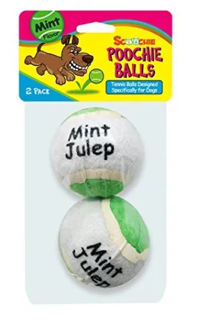 Mint Flavored Tennis Balls | 2 Count | Scoochie Poochie | Tough balls for dogs