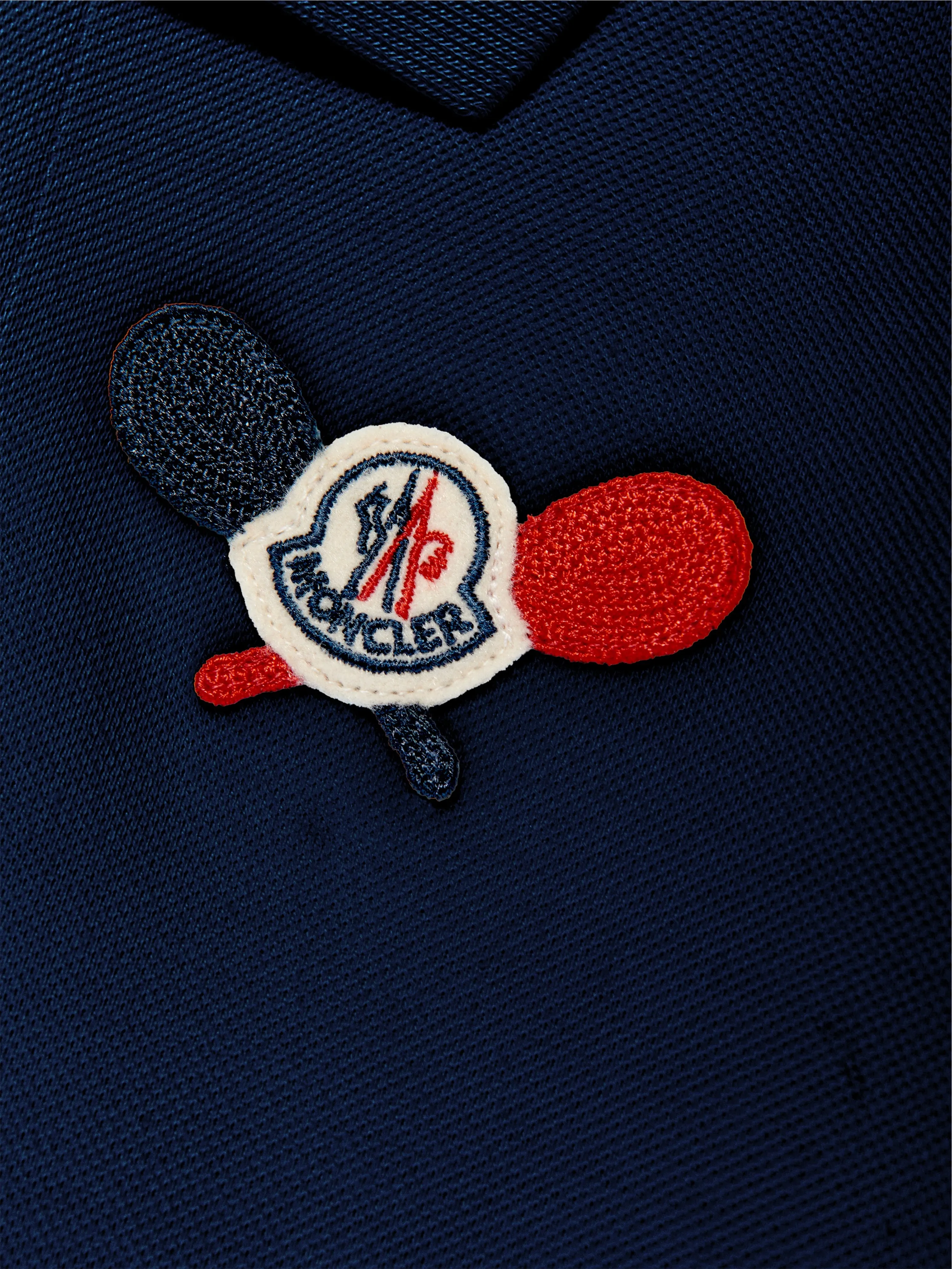 Moncler Enfant Boys Tennis Logo Polo Shirt in Navy