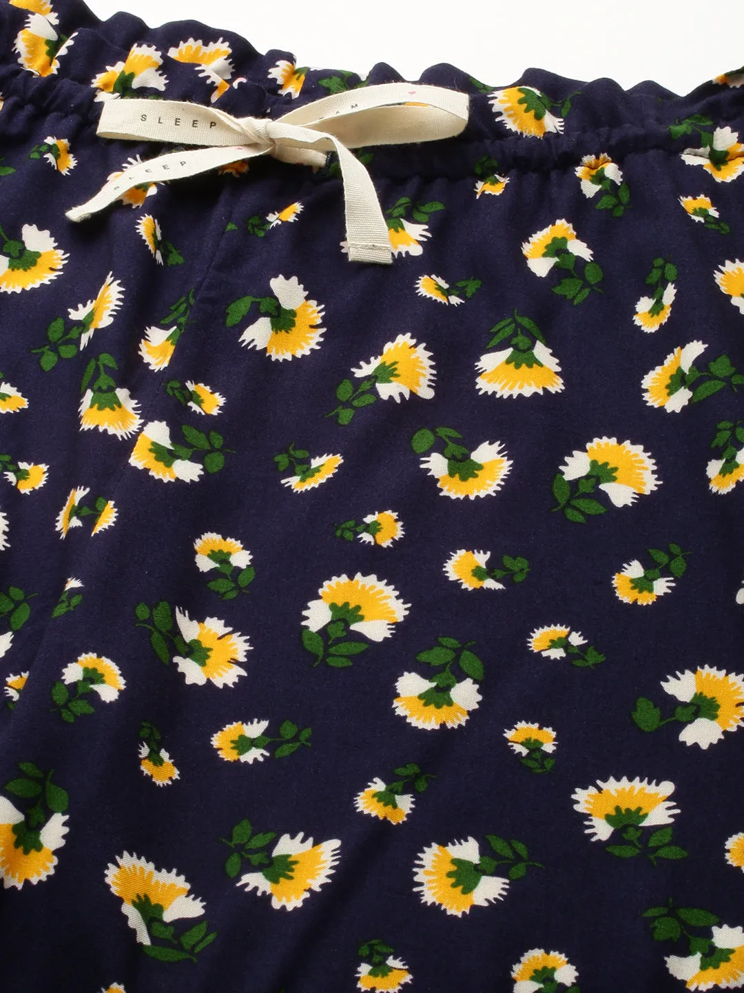 Paper Bag Waist Printed Rayon Pj's