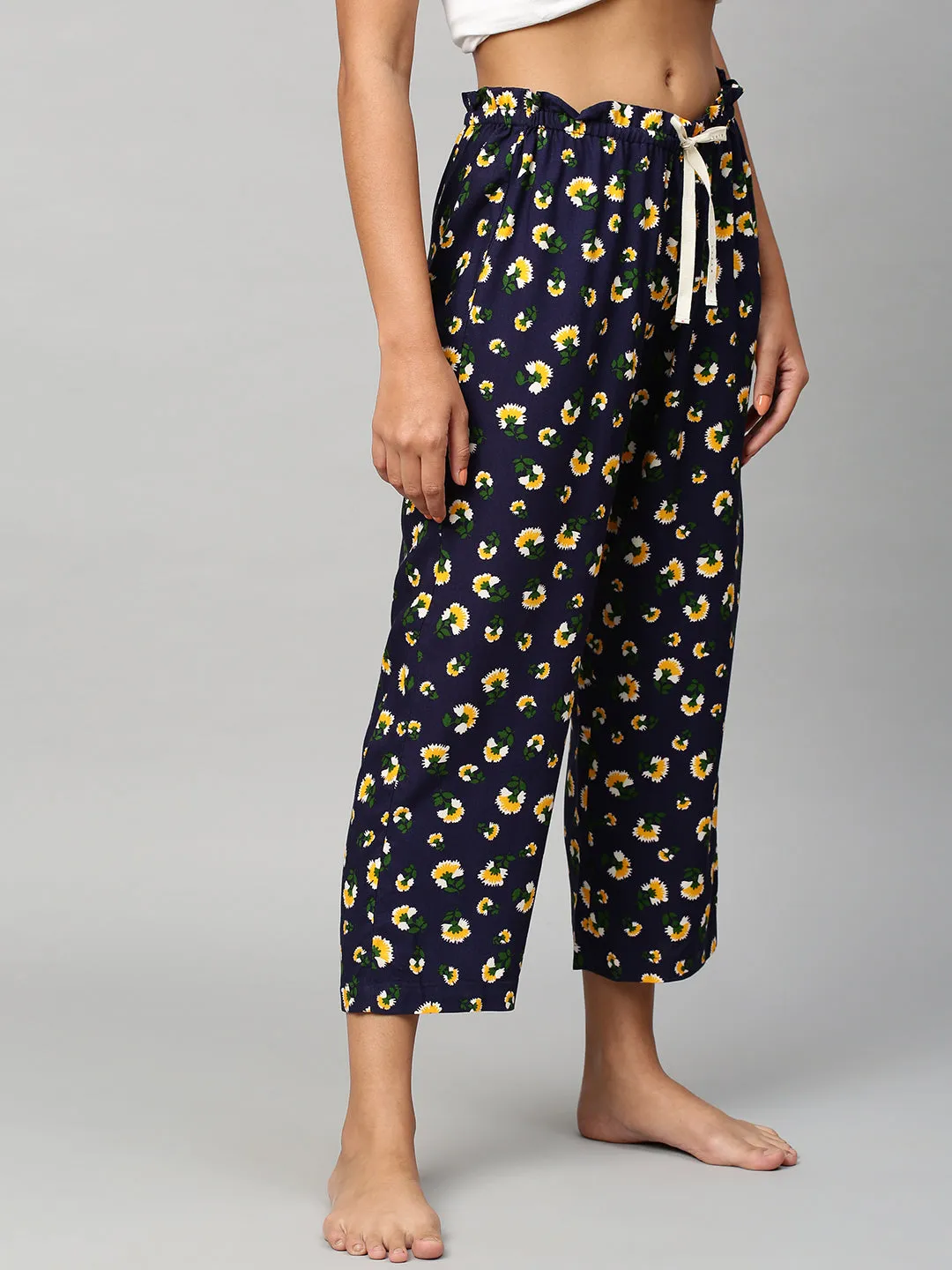 Paper Bag Waist Printed Rayon Pj's