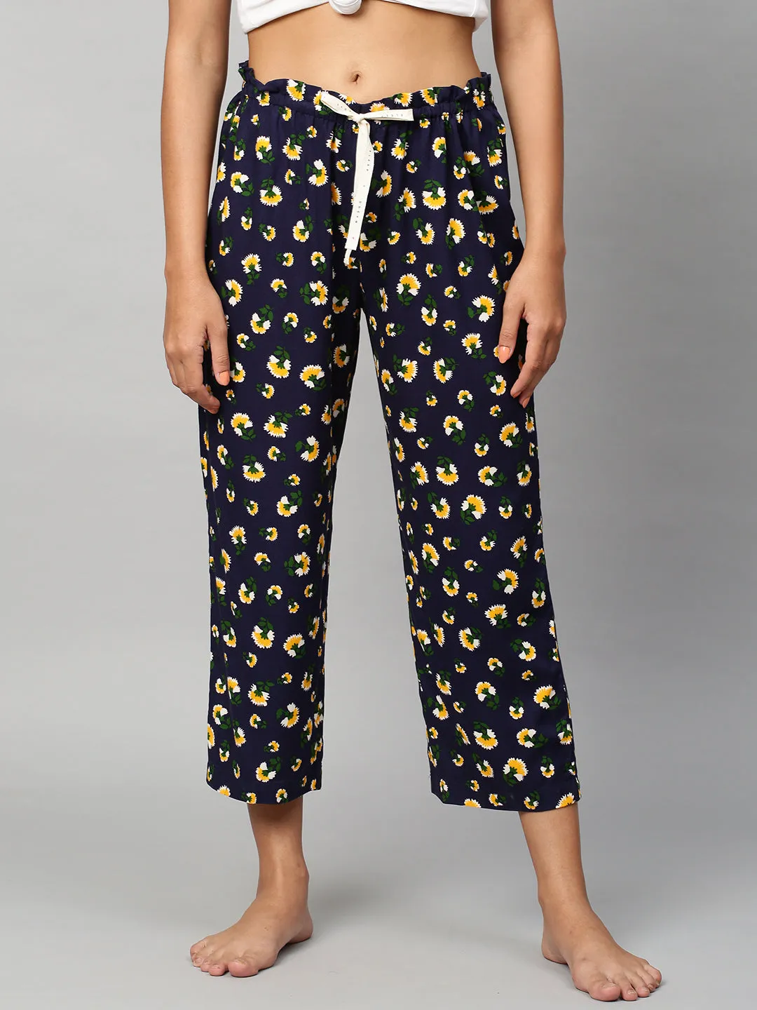 Paper Bag Waist Printed Rayon Pj's