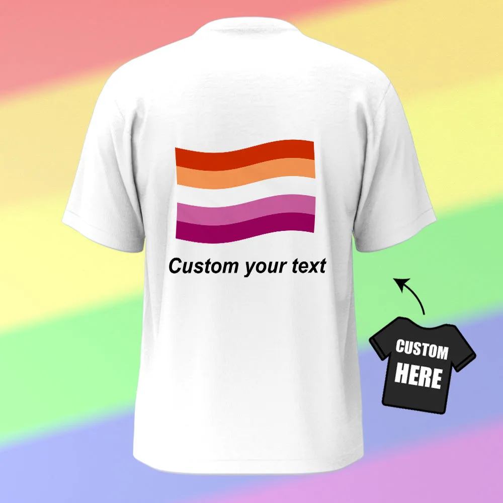 Personalised Gay Pride T-Shirt LGBTQ Rainbow Flag Shirt Gift for Pride Month