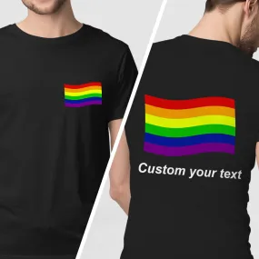 Personalised Gay Pride T-Shirt LGBTQ Rainbow Flag Shirt Gift for Pride Month