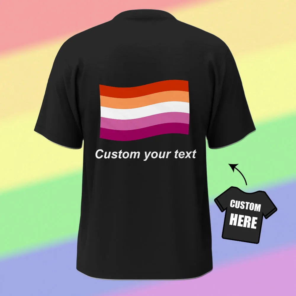 Personalised Gay Pride T-Shirt LGBTQ Rainbow Flag Shirt Gift for Pride Month