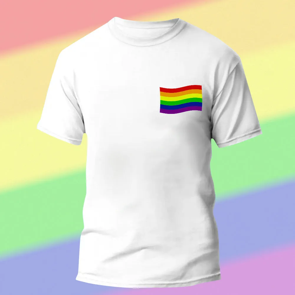 Personalised Gay Pride T-Shirt LGBTQ Rainbow Flag Shirt Gift for Pride Month