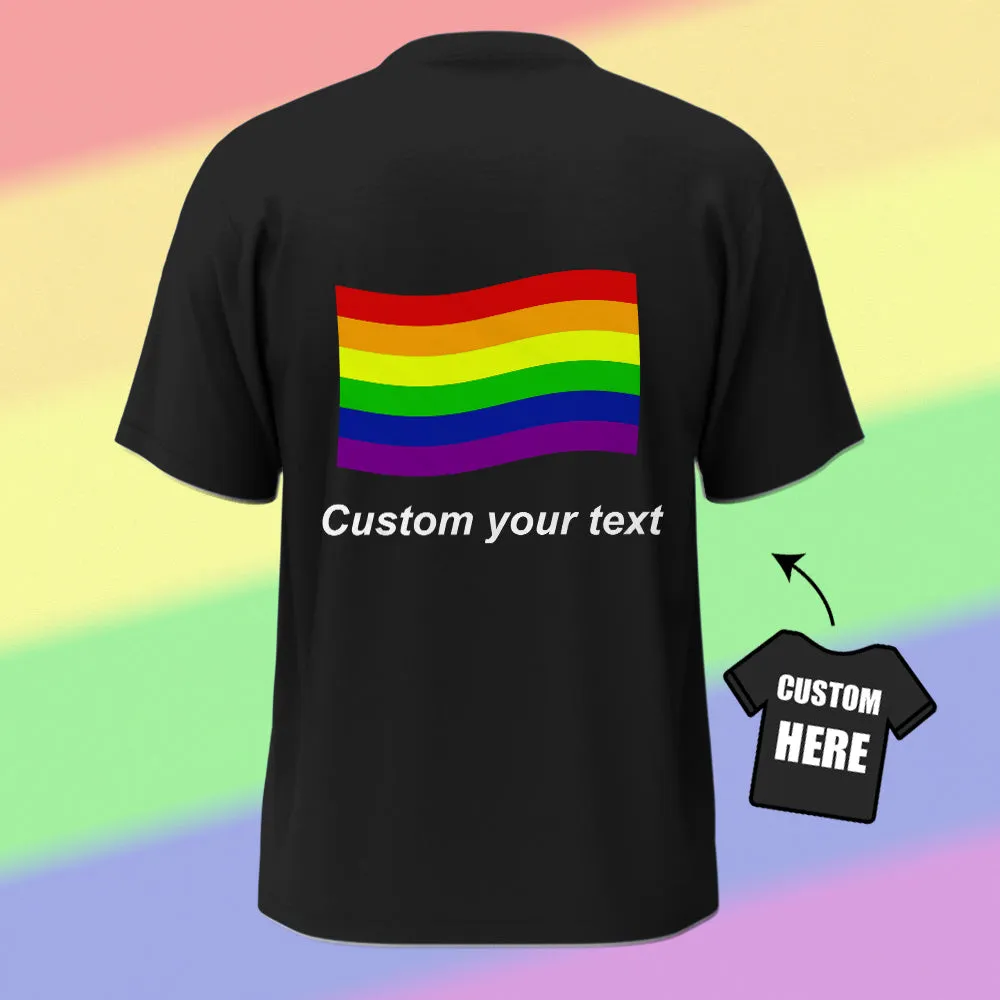Personalised Gay Pride T-Shirt LGBTQ Rainbow Flag Shirt Gift for Pride Month