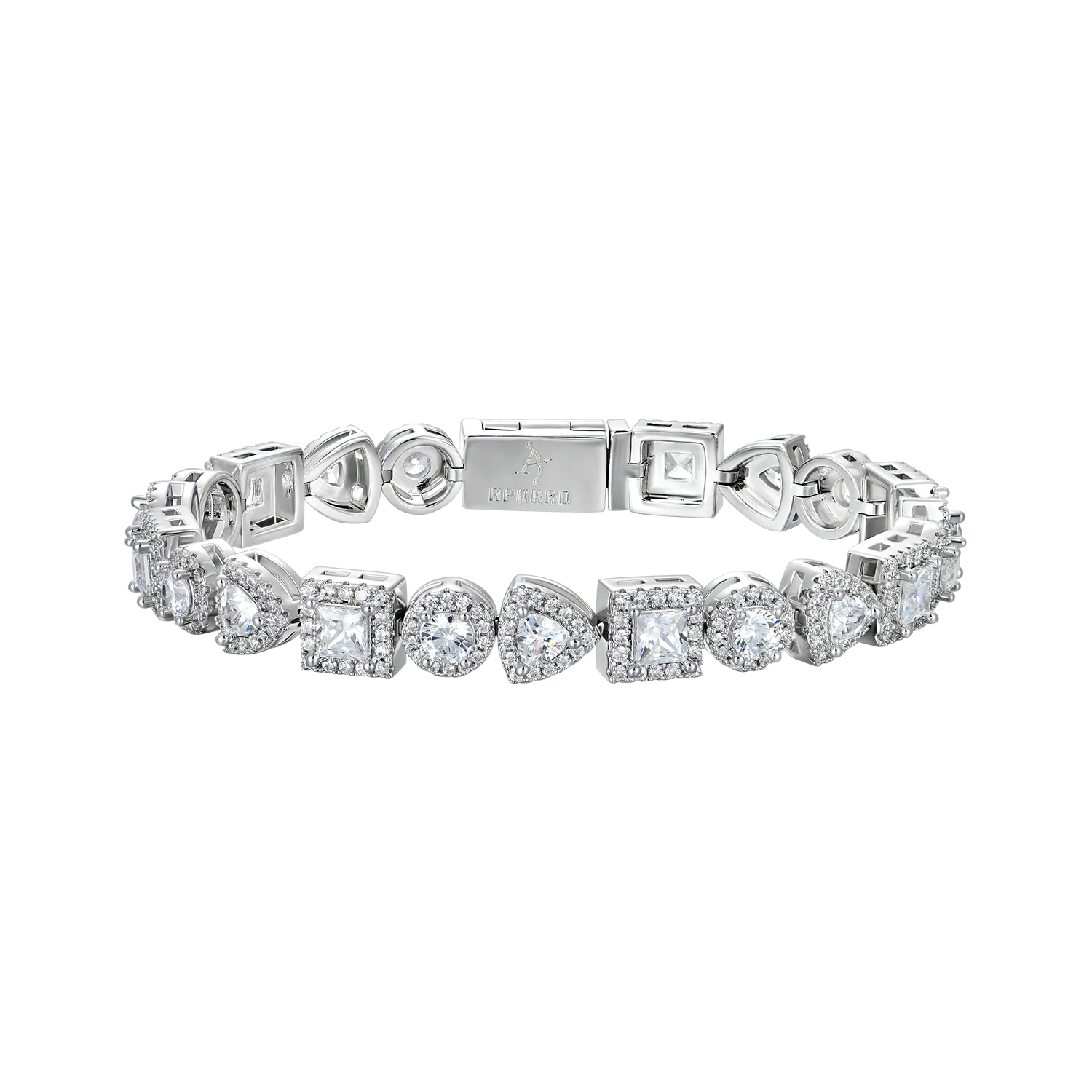 Princess Cut Mix Clustered Tennis Bracelet - 7mm