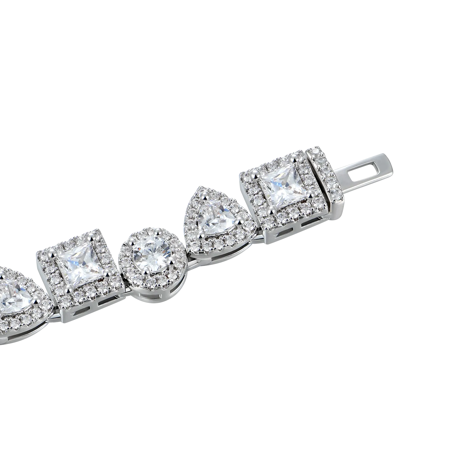 Princess Cut Mix Clustered Tennis Bracelet - 7mm