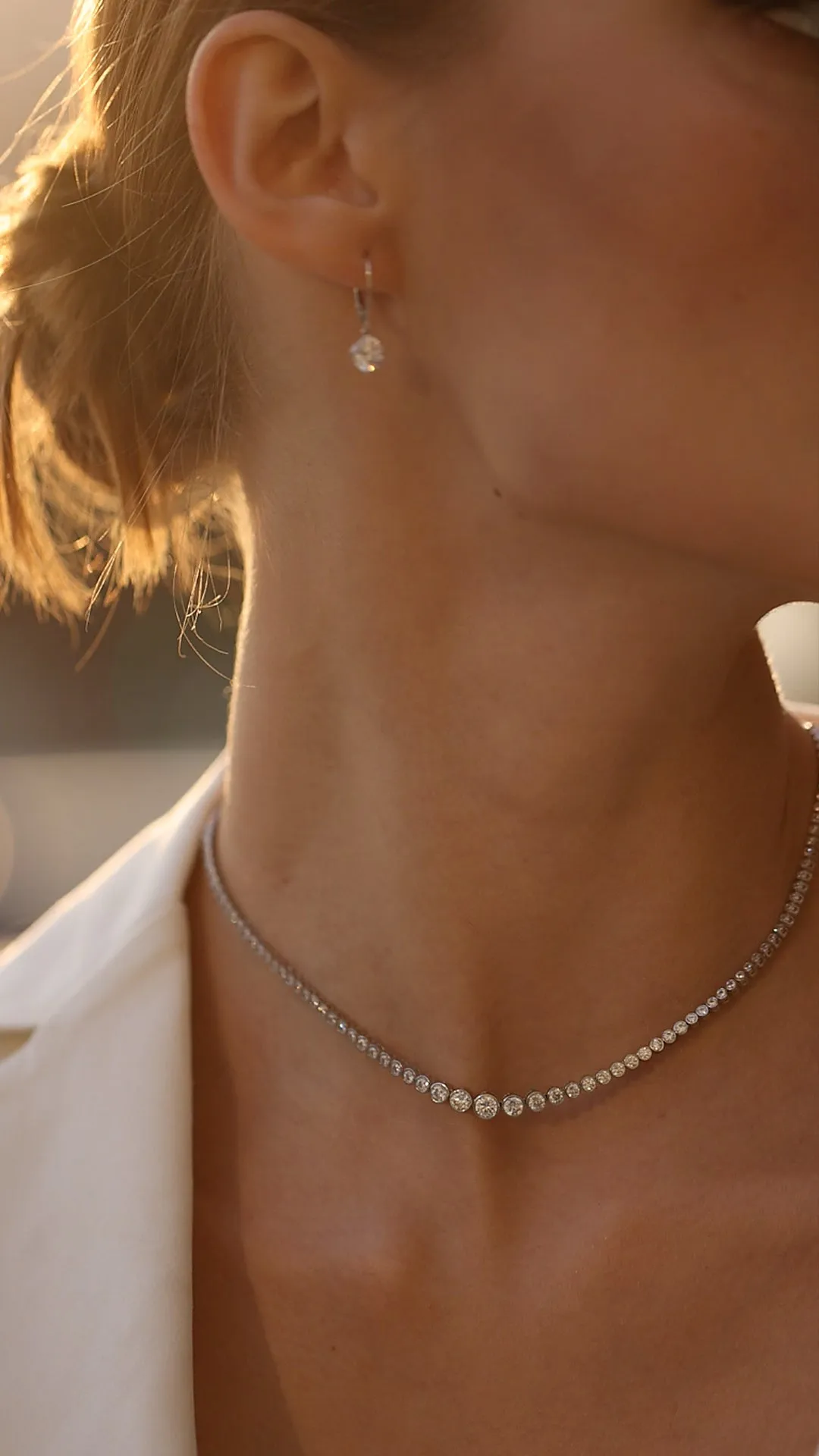 Quentin Necklace White Gold Plated