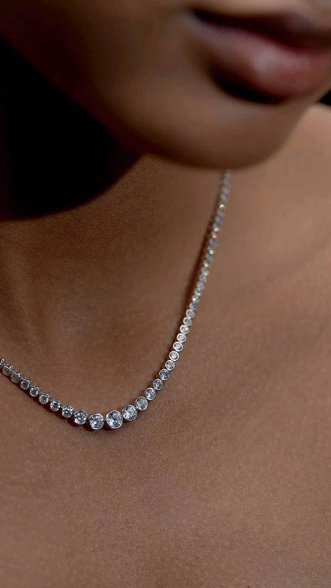 Quentin Necklace White Gold Plated