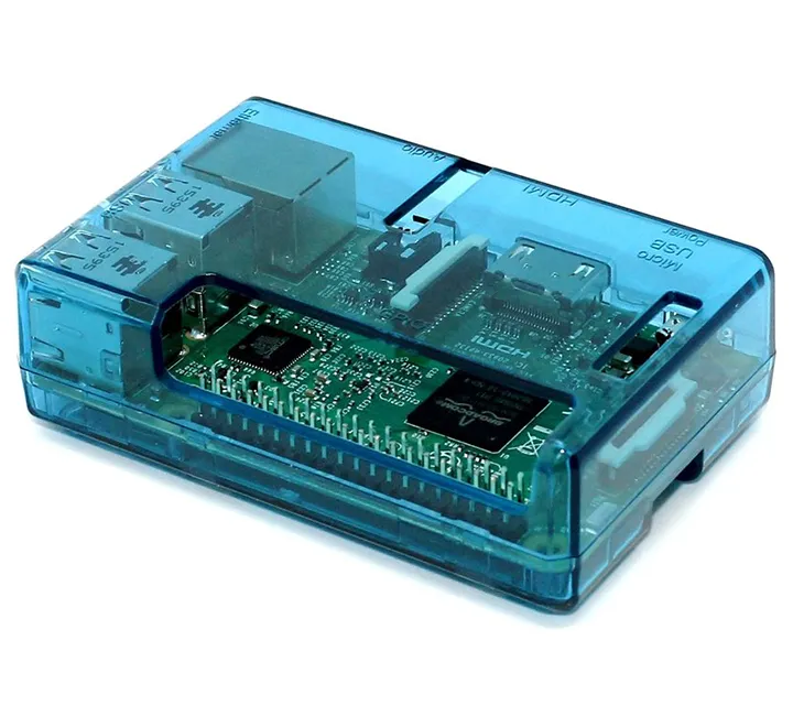 Raspberry Pi 2, 3, 3B  Open Case, Blue