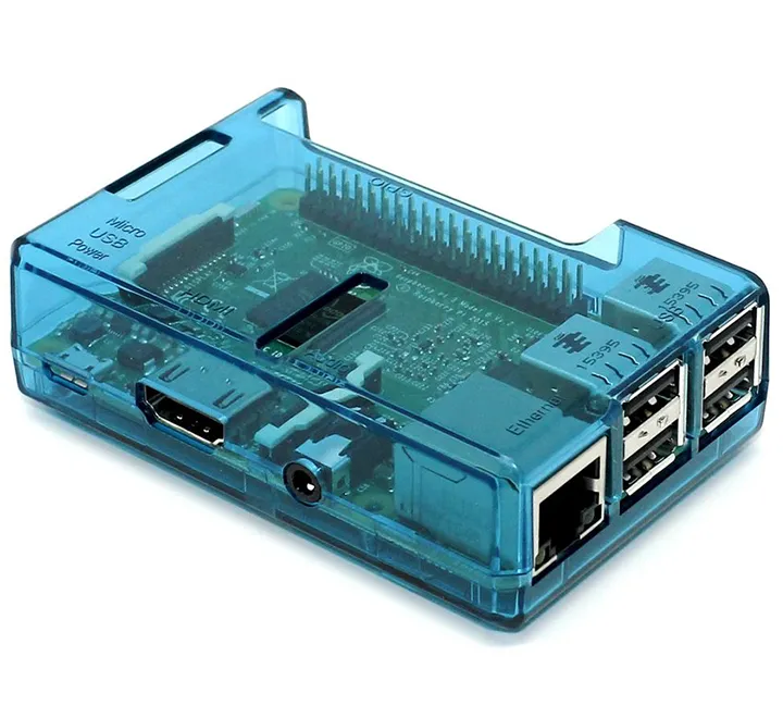 Raspberry Pi 2, 3, 3B  Open Case, Blue