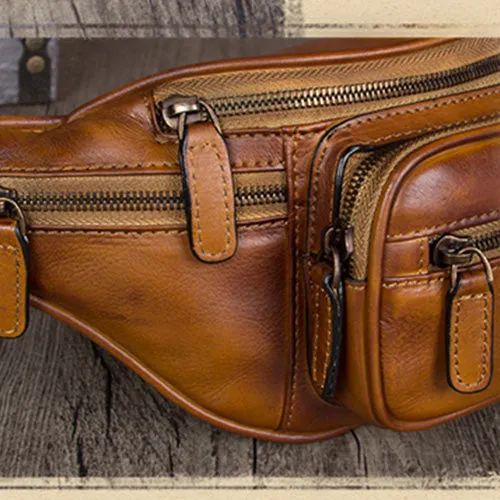 Retro Leather Waist Bag Chest Bag Hip Belt Bags