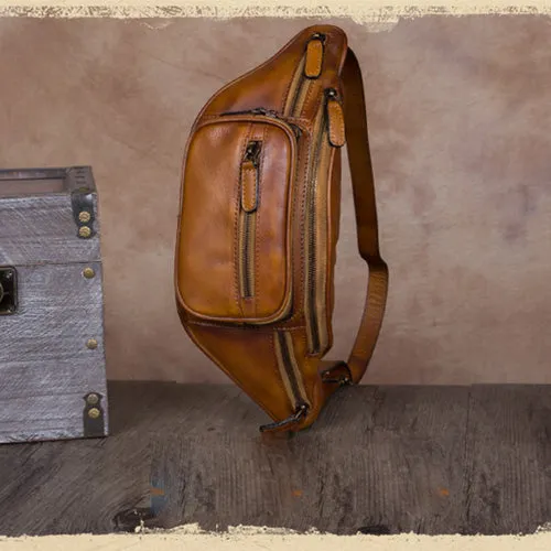 Retro Leather Waist Bag Chest Bag Hip Belt Bags