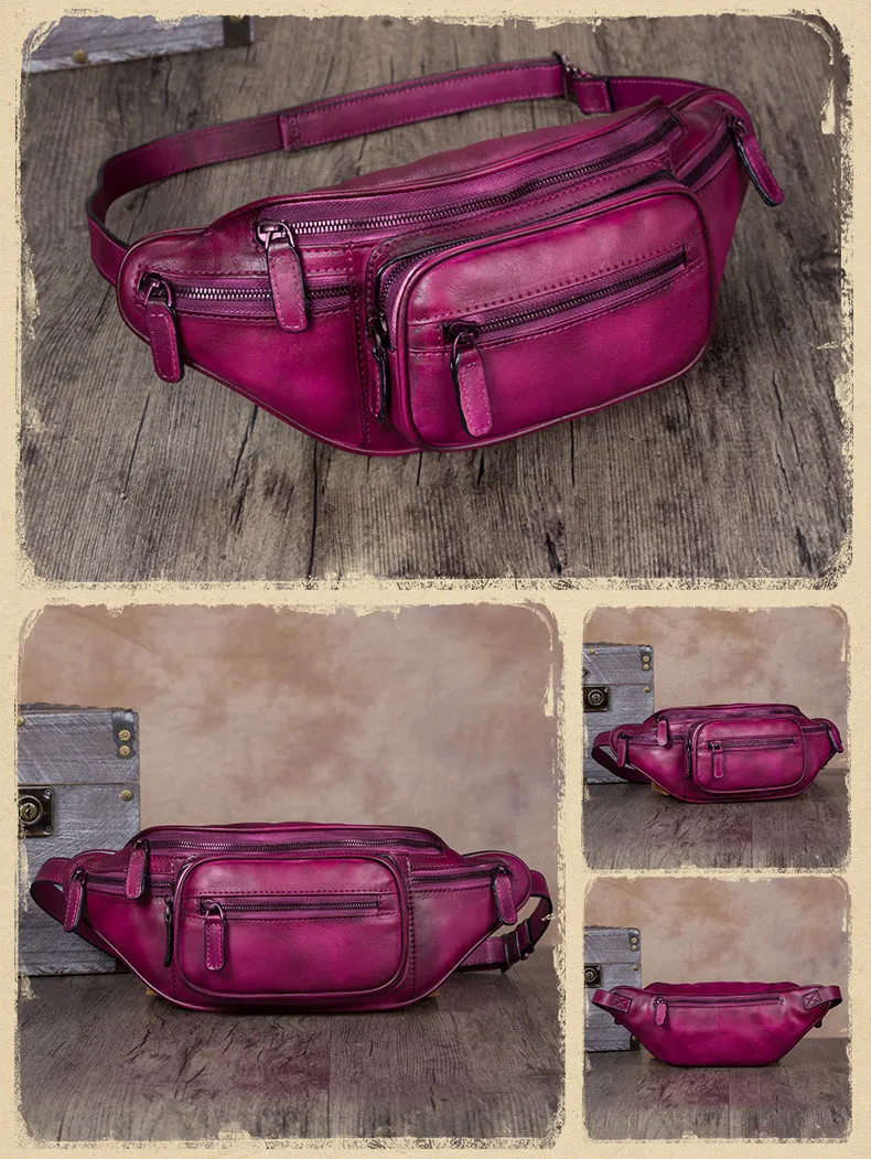 Retro Leather Waist Bag Chest Bag Hip Belt Bags