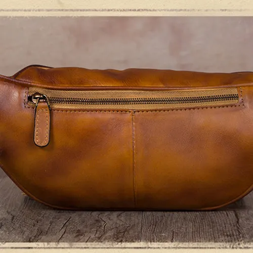 Retro Leather Waist Bag Chest Bag Hip Belt Bags