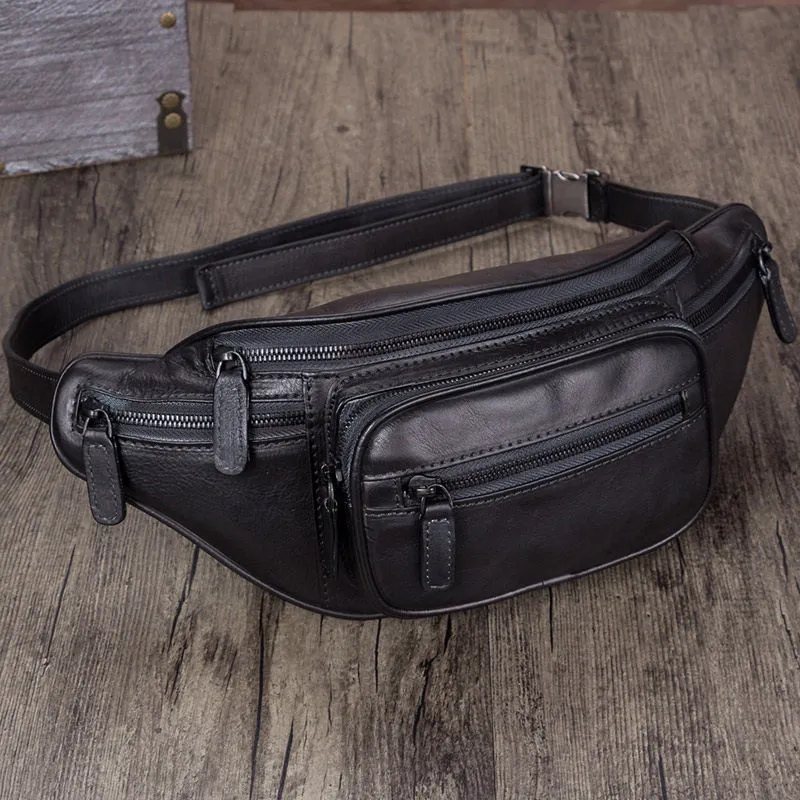 Retro Leather Waist Bag Chest Bag Hip Belt Bags