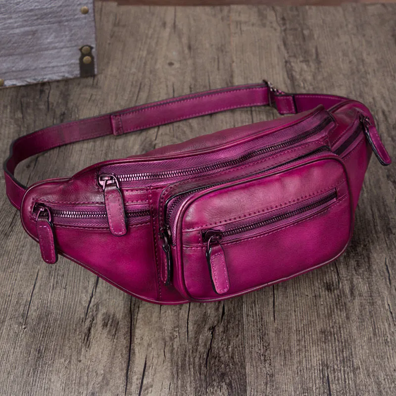 Retro Leather Waist Bag Chest Bag Hip Belt Bags
