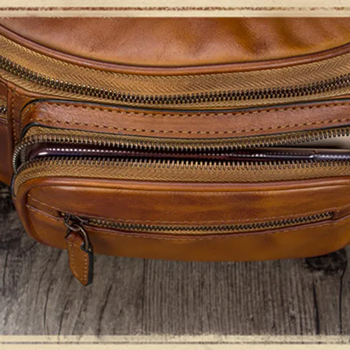 Retro Leather Waist Bag Chest Bag Hip Belt Bags