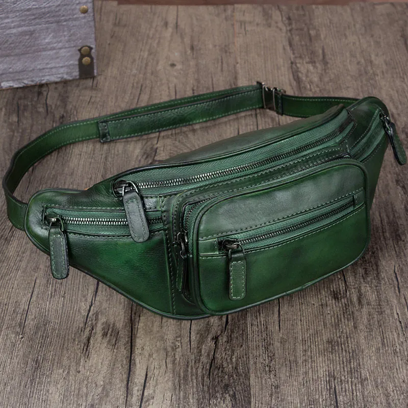 Retro Leather Waist Bag Chest Bag Hip Belt Bags