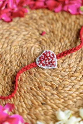 Scarlet Love Knot Embroidered Rakhi