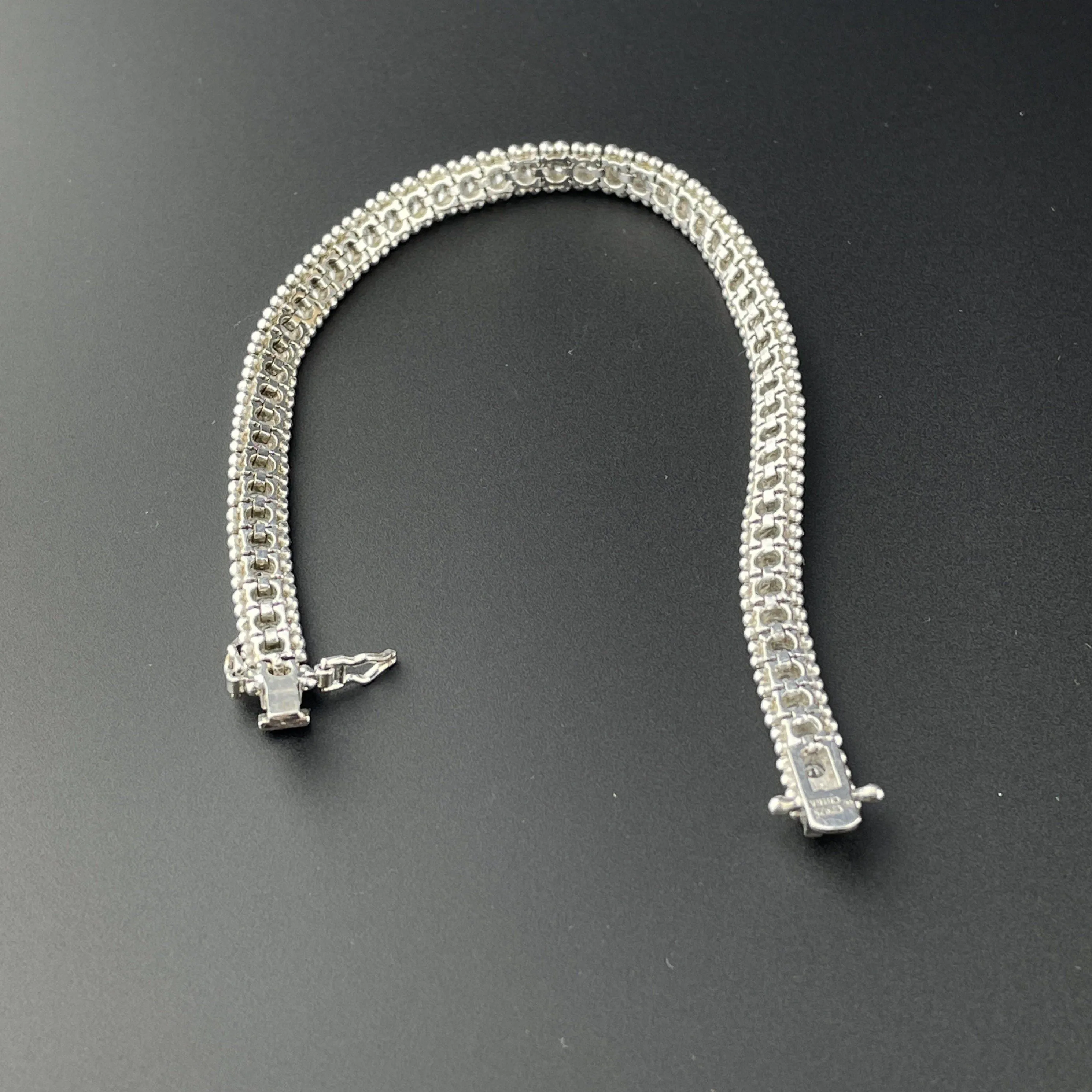 Silver Crystal CZ Tennis Bracelet