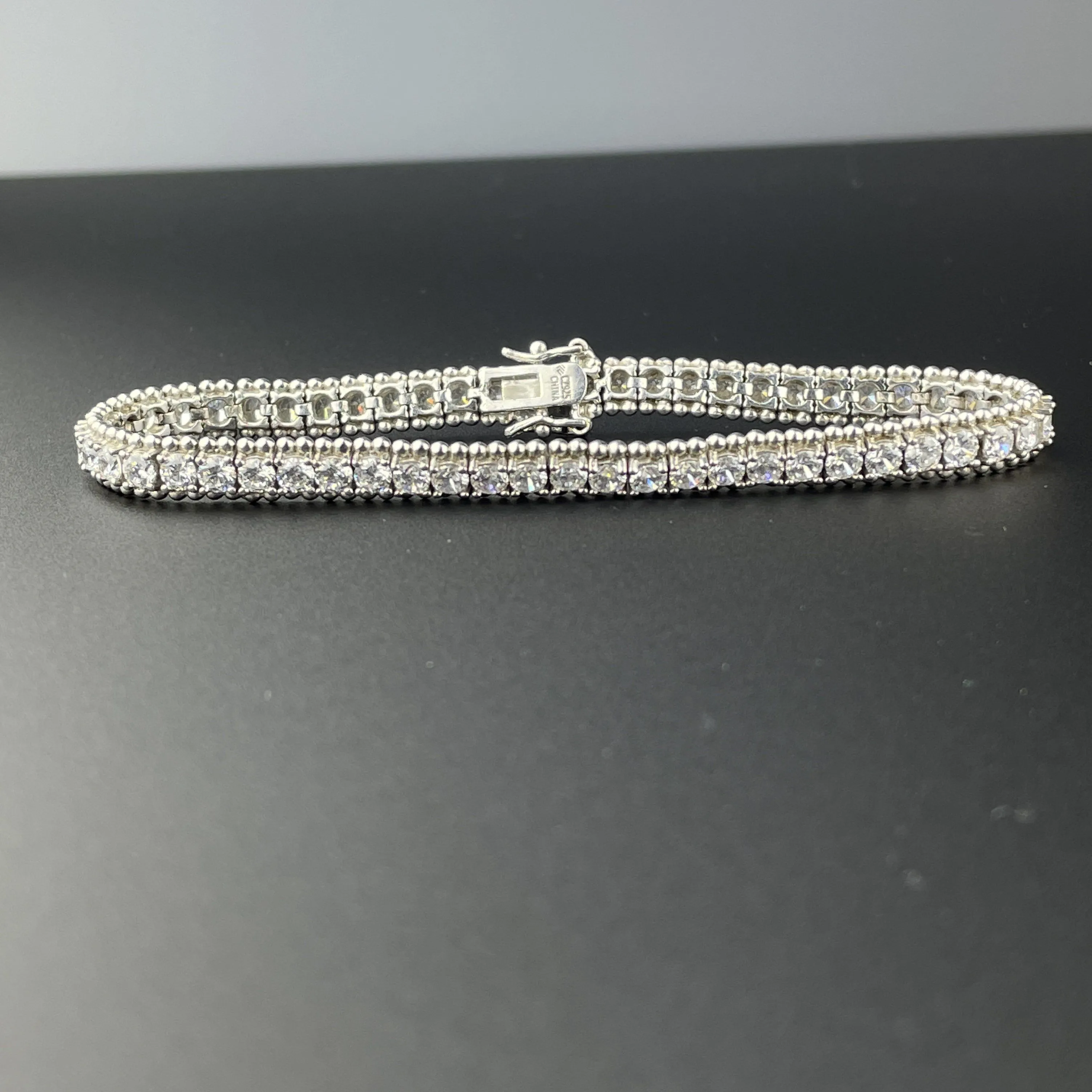 Silver Crystal CZ Tennis Bracelet