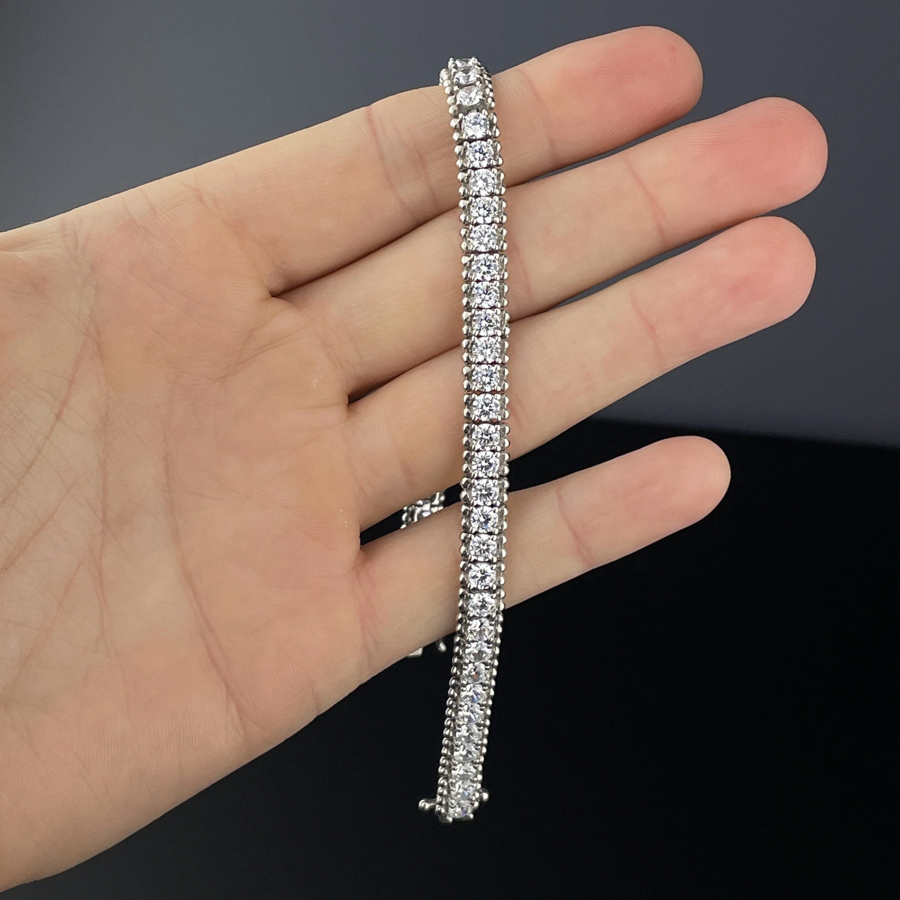 Silver Crystal CZ Tennis Bracelet