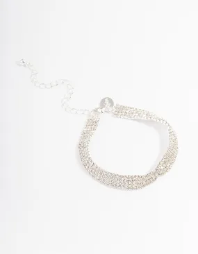 Silver Cupchain Interlaced Tennis Bracelet