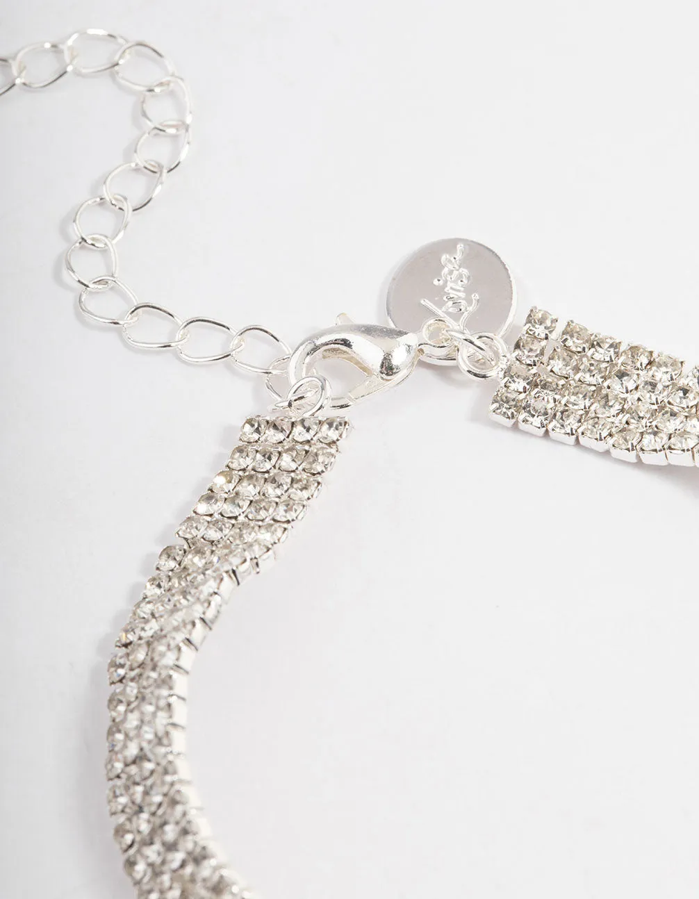Silver Cupchain Interlaced Tennis Bracelet