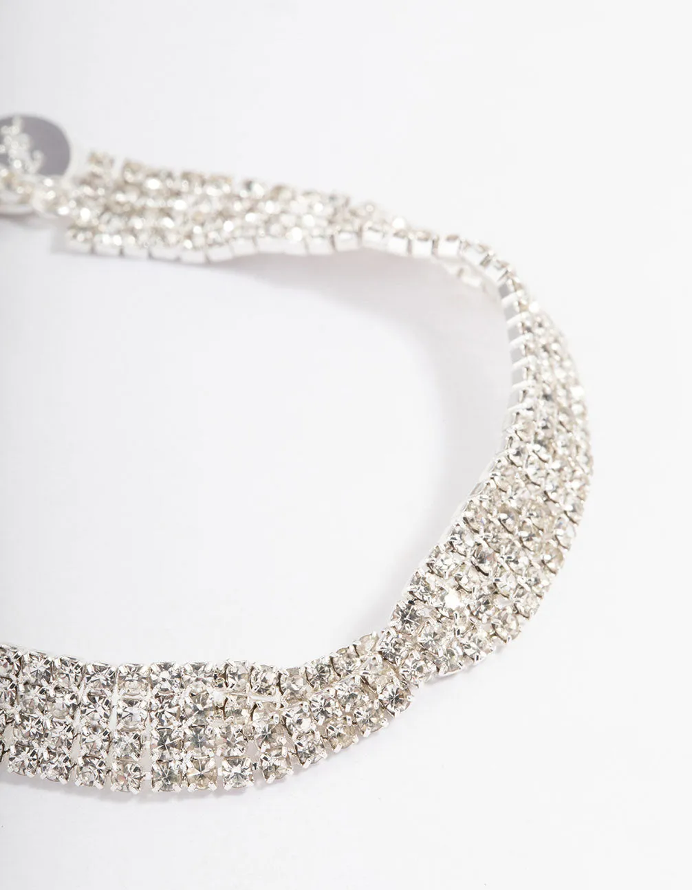 Silver Cupchain Interlaced Tennis Bracelet