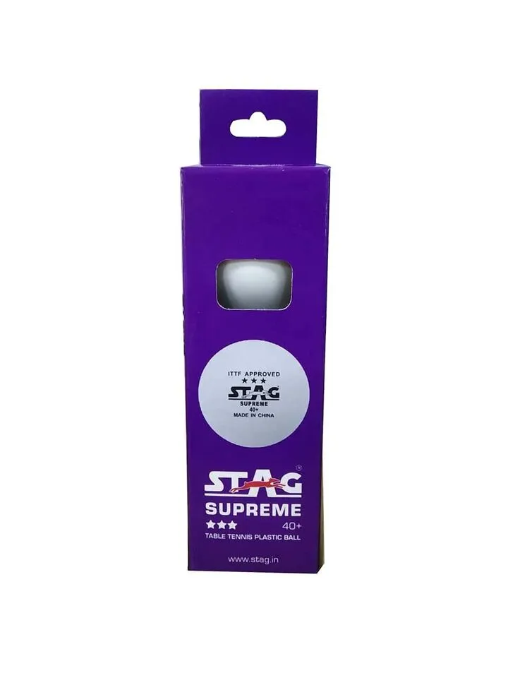 Stag Supreme 40  3 Star White 3-pack Table Tennis Ball
