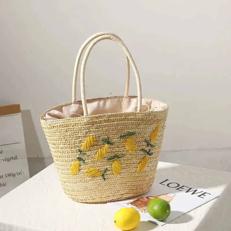 TAVIMART  -  Handmade Straw women Handbags Summer Tote Large capacity Embroidery Vacation Beach bag Female Shoulder Bag bolsa feminina