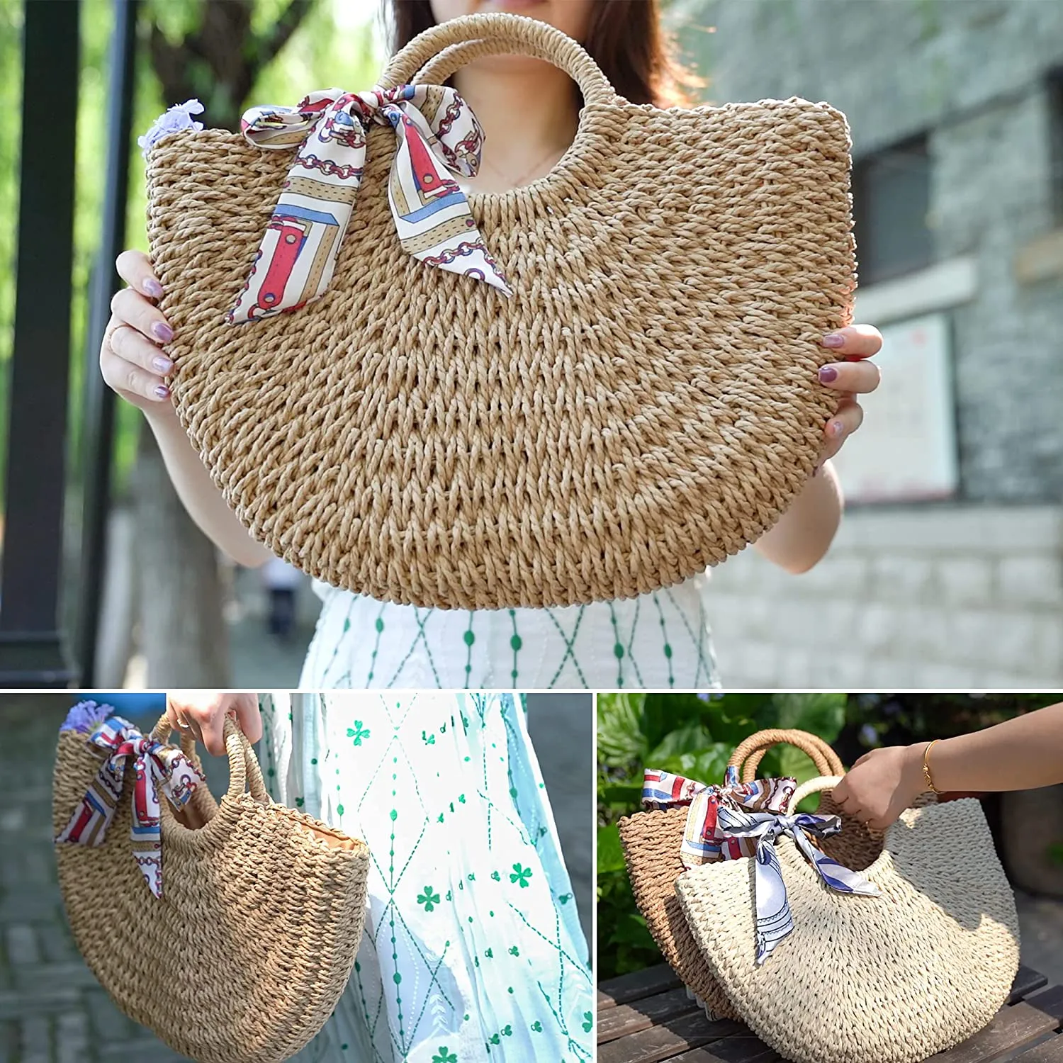 Travel Tote Purse Khaki Big Capacity Clutch Bags