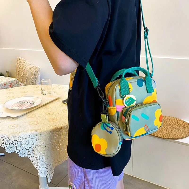 Trendy Contrast Canvas Crossbody Bag