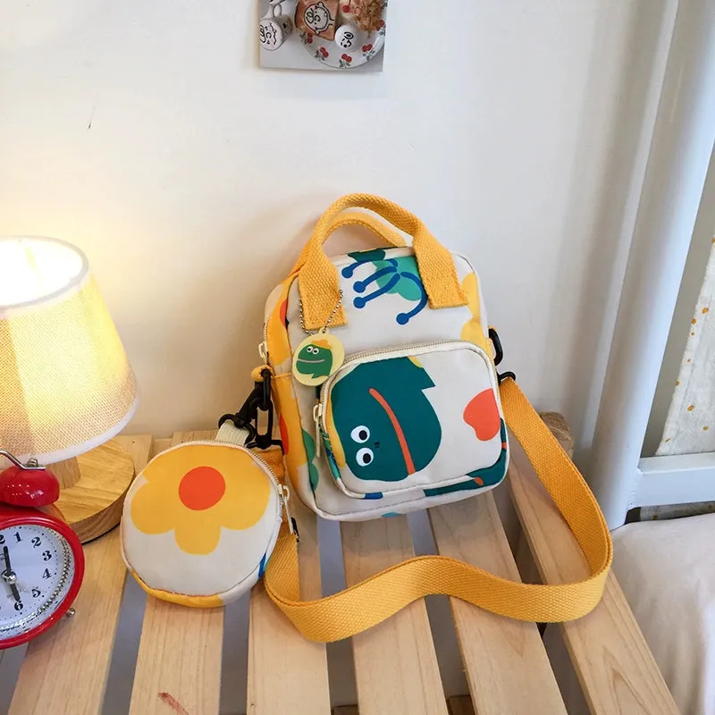 Trendy Contrast Canvas Crossbody Bag