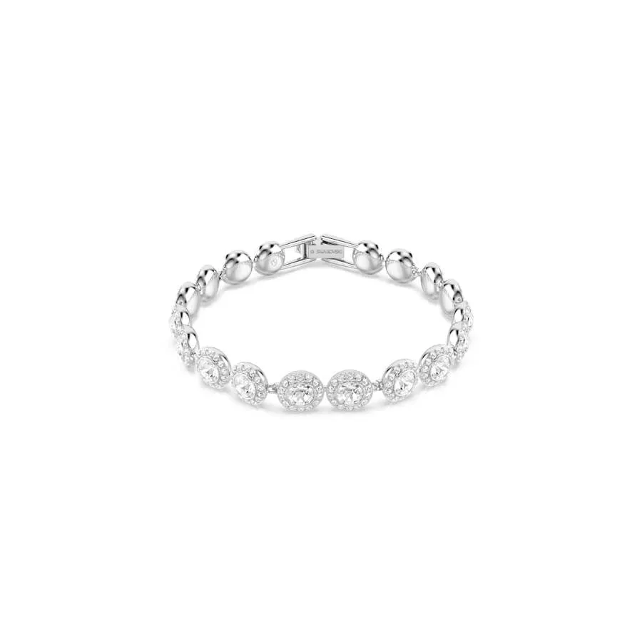Una Angelic Rhodium Plated Round Cut Tennis Bracelet 5682279