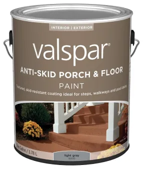 Valspar 024.0082030.007 Porch and Floor Paint, Light Gray, 1 gal, 100 sq-ft/gal Coverage Area :GAL: QUANTITY: 4