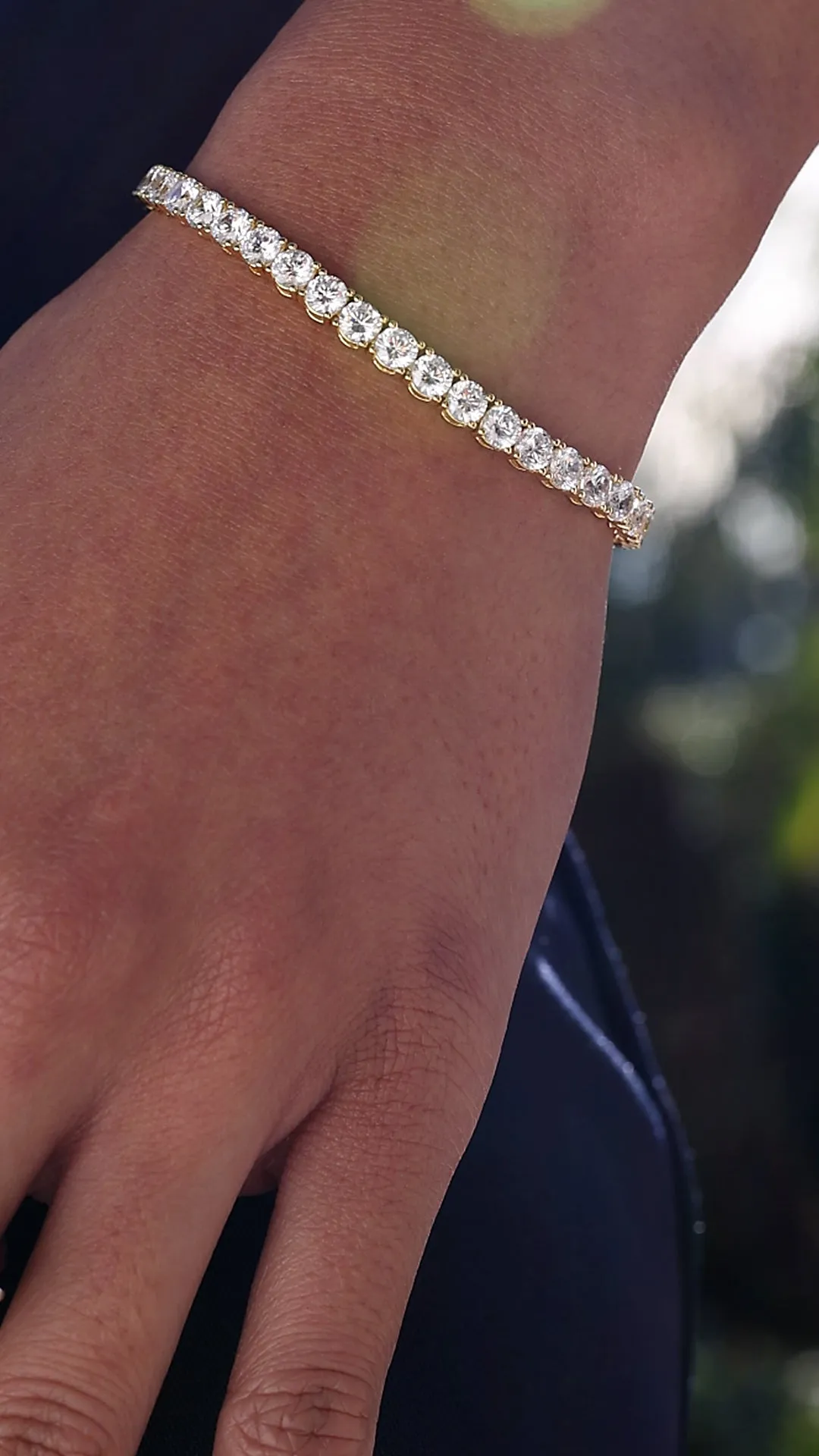 Vianne Round Prong Tennis Bracelet 9K Yellow Gold