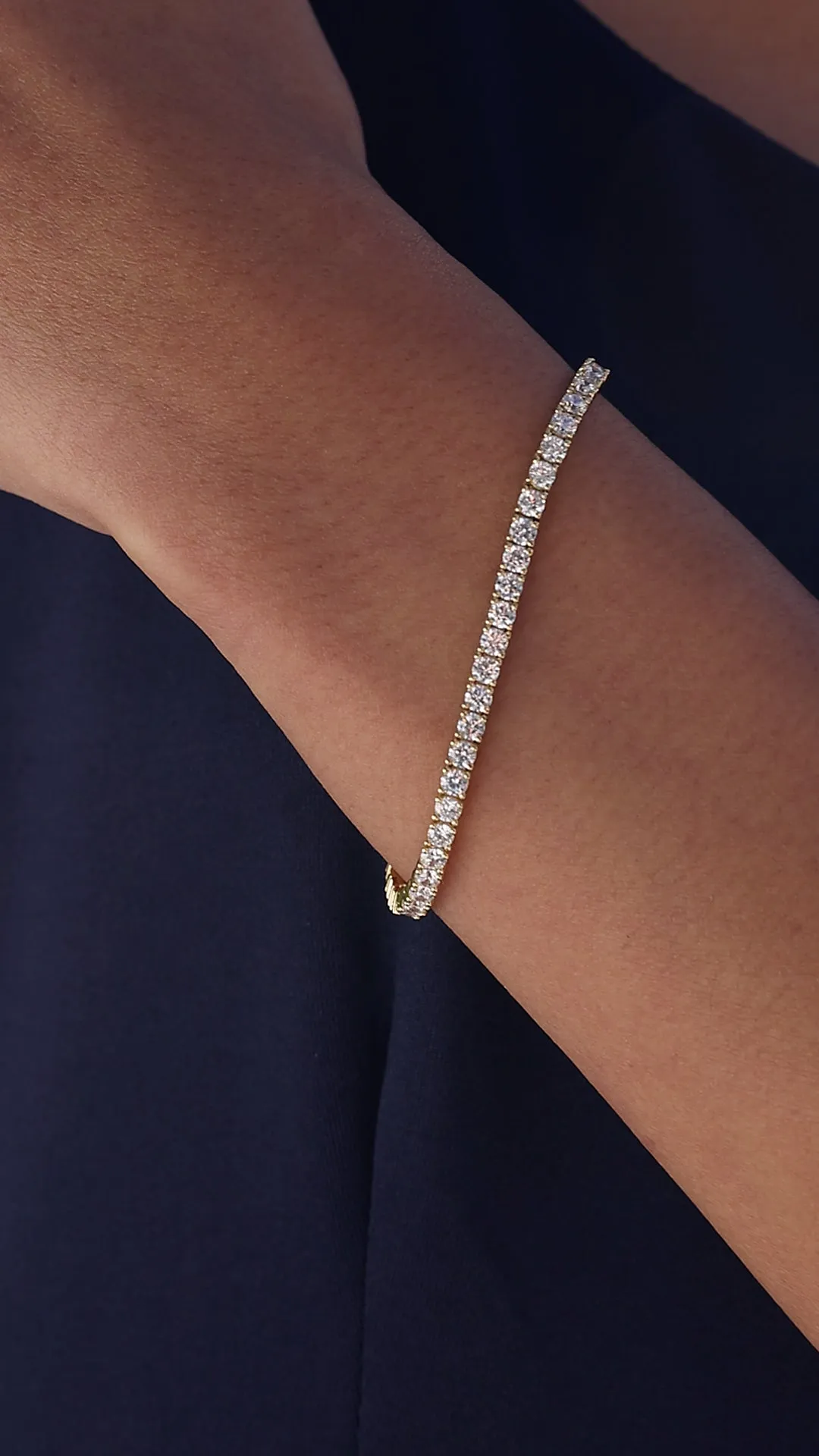 Vianne Round Prong Tennis Bracelet 9K Yellow Gold