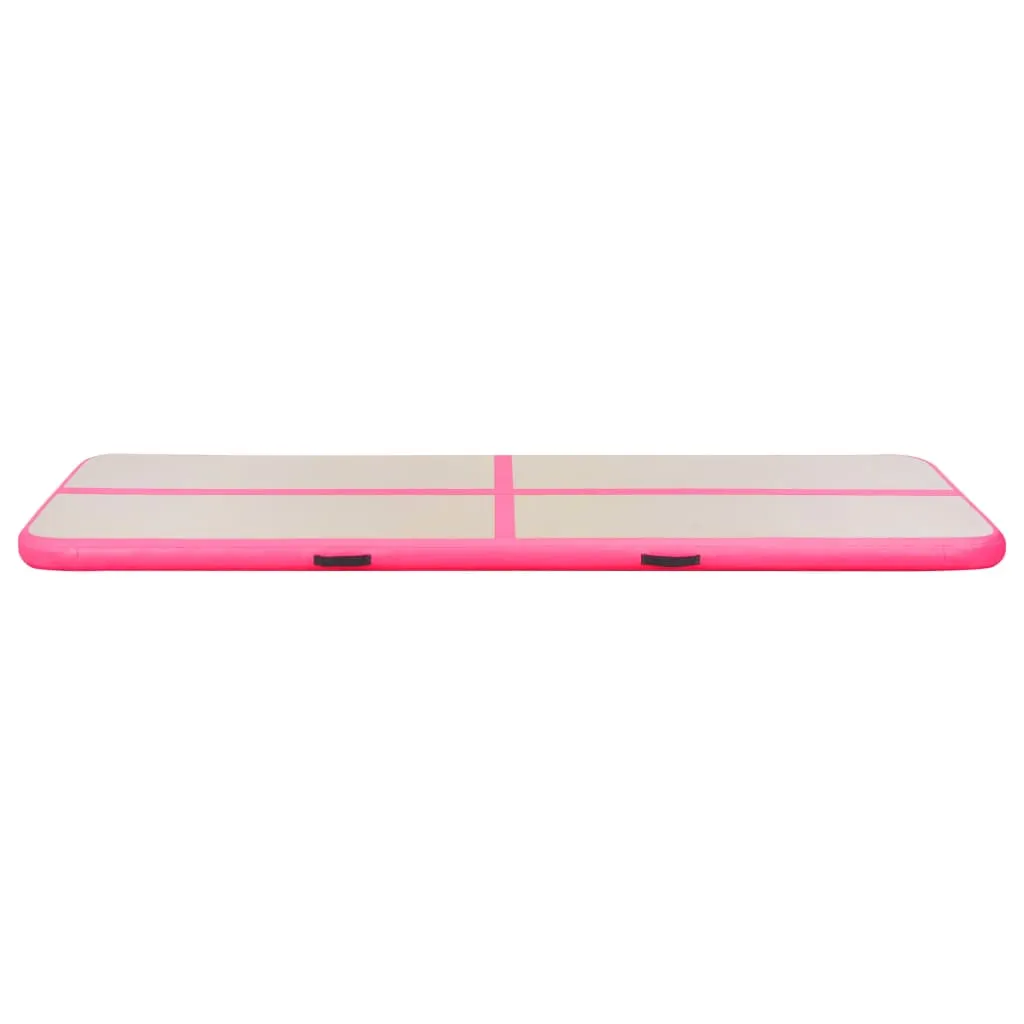 vidaXL Inflatable Gymnastics Mat with Pump 300x100x10 cm PVC Pink