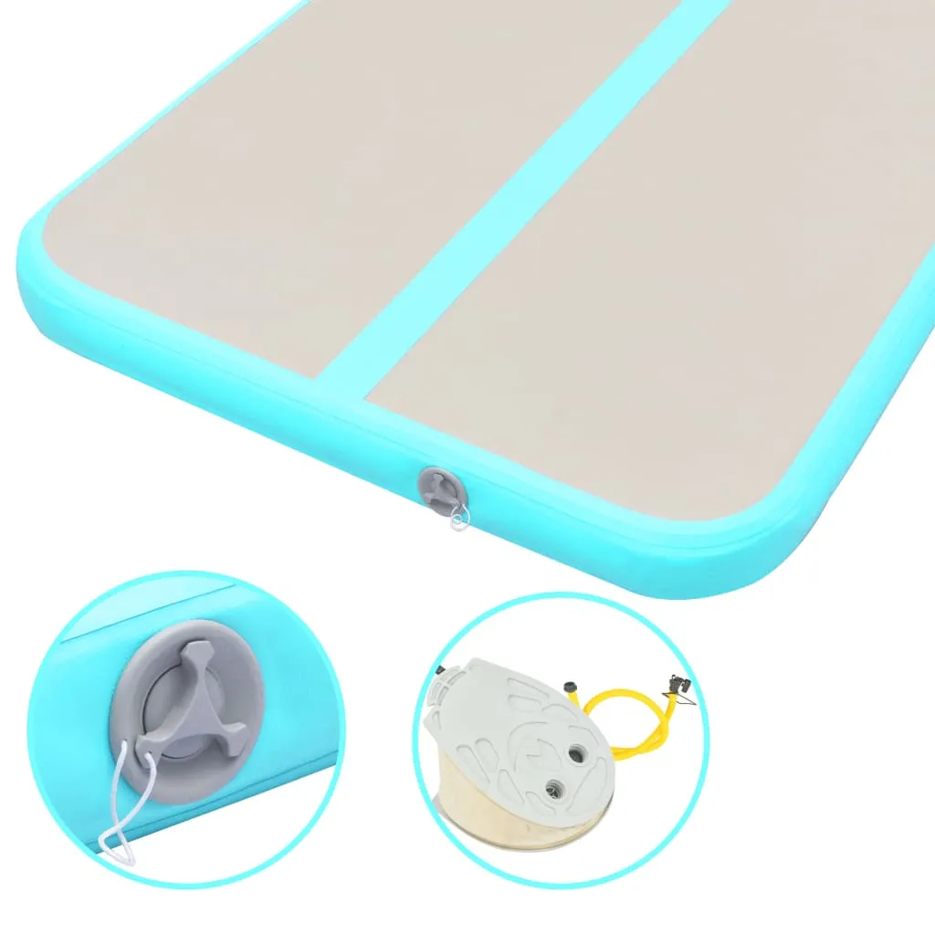 vidaXL Inflatable Gymnastics Mat with Pump 500x100x10 cm PVC Green