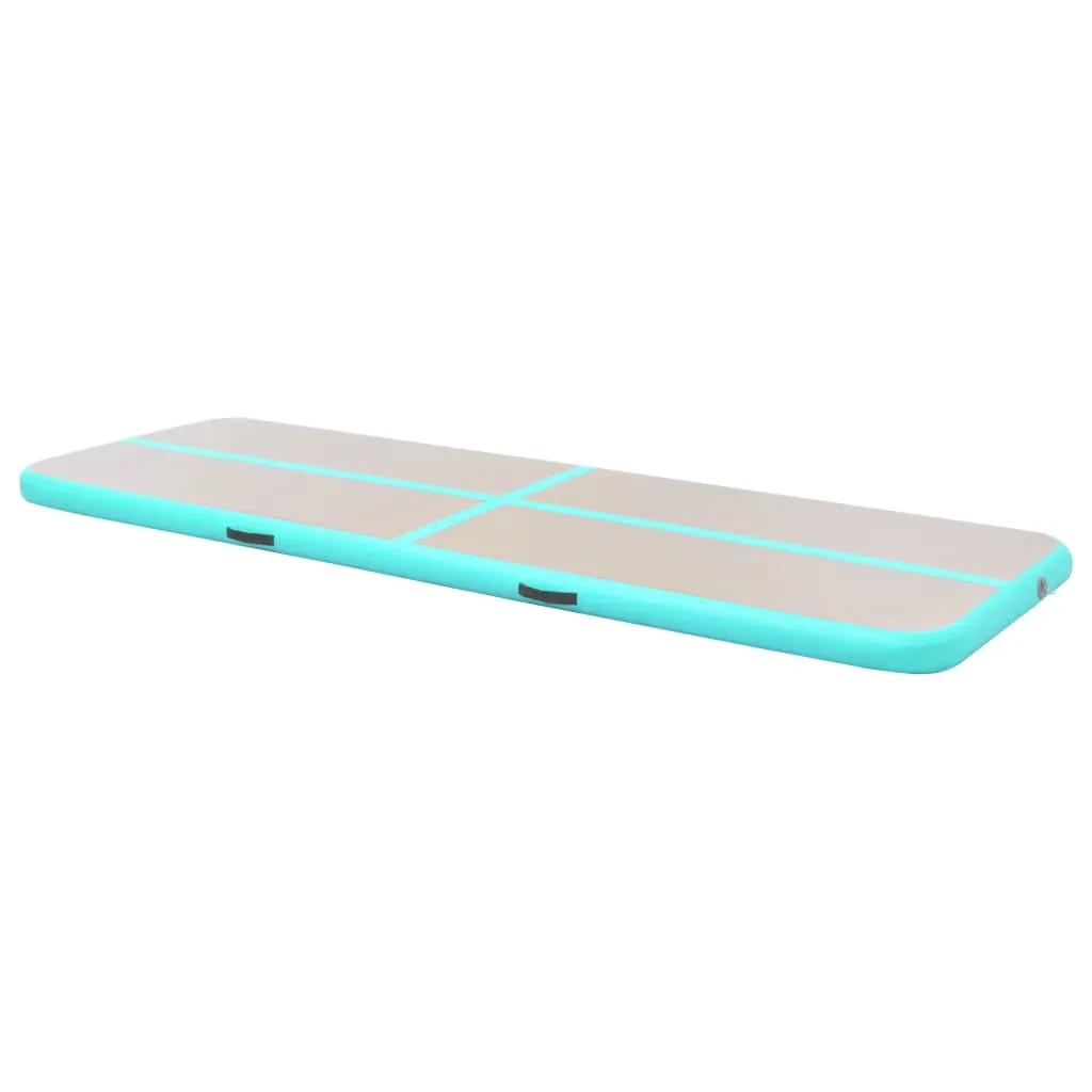 vidaXL Inflatable Gymnastics Mat with Pump 500x100x10 cm PVC Green