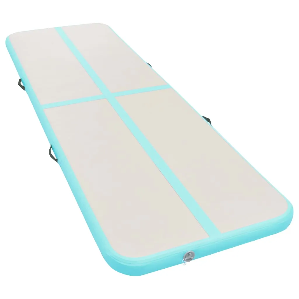 vidaXL Inflatable Gymnastics Mat with Pump 500x100x10 cm PVC Green