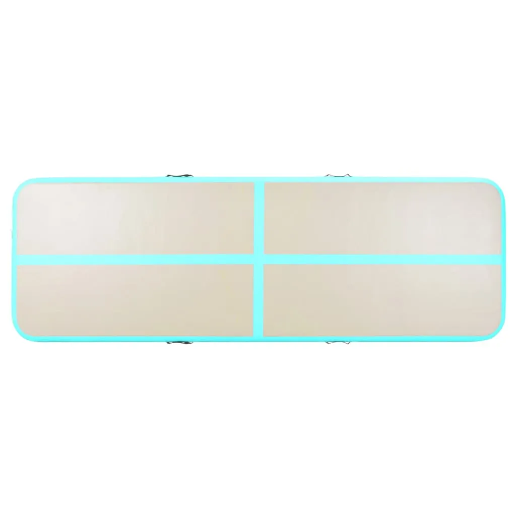 vidaXL Inflatable Gymnastics Mat with Pump 500x100x10 cm PVC Green