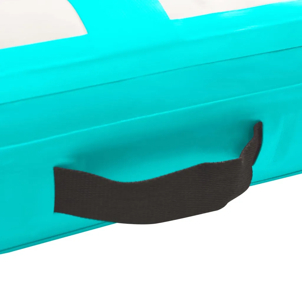 vidaXL Inflatable Gymnastics Mat with Pump 800x100x15 cm PVC Green