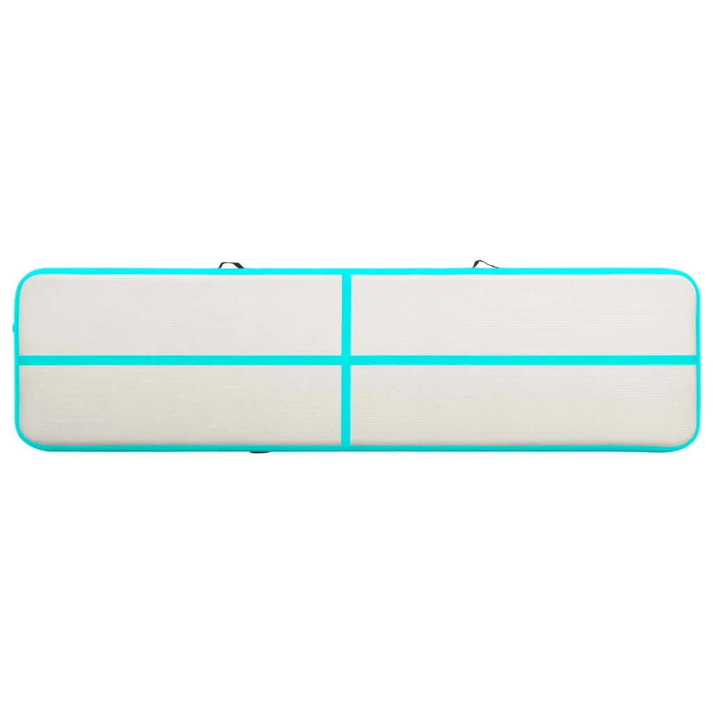 vidaXL Inflatable Gymnastics Mat with Pump 800x100x15 cm PVC Green