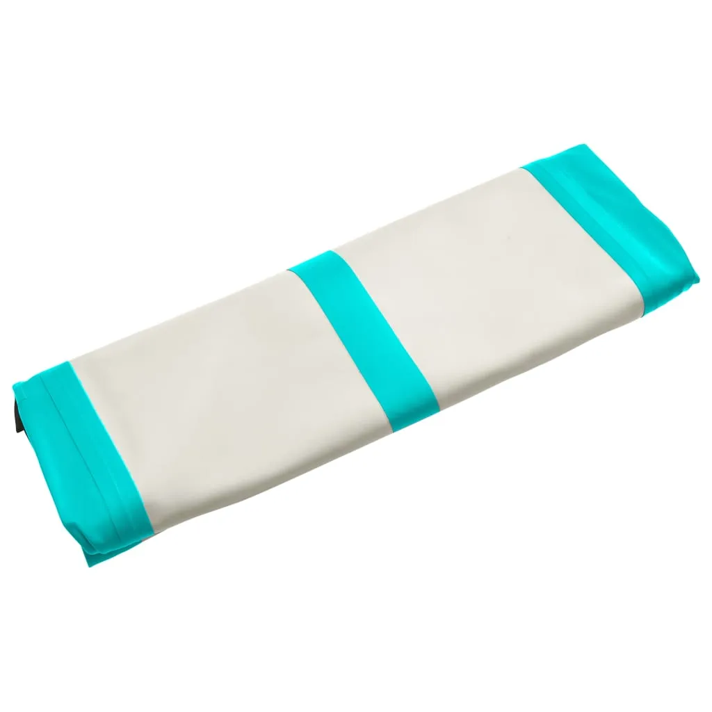 vidaXL Inflatable Gymnastics Mat with Pump 800x100x15 cm PVC Green