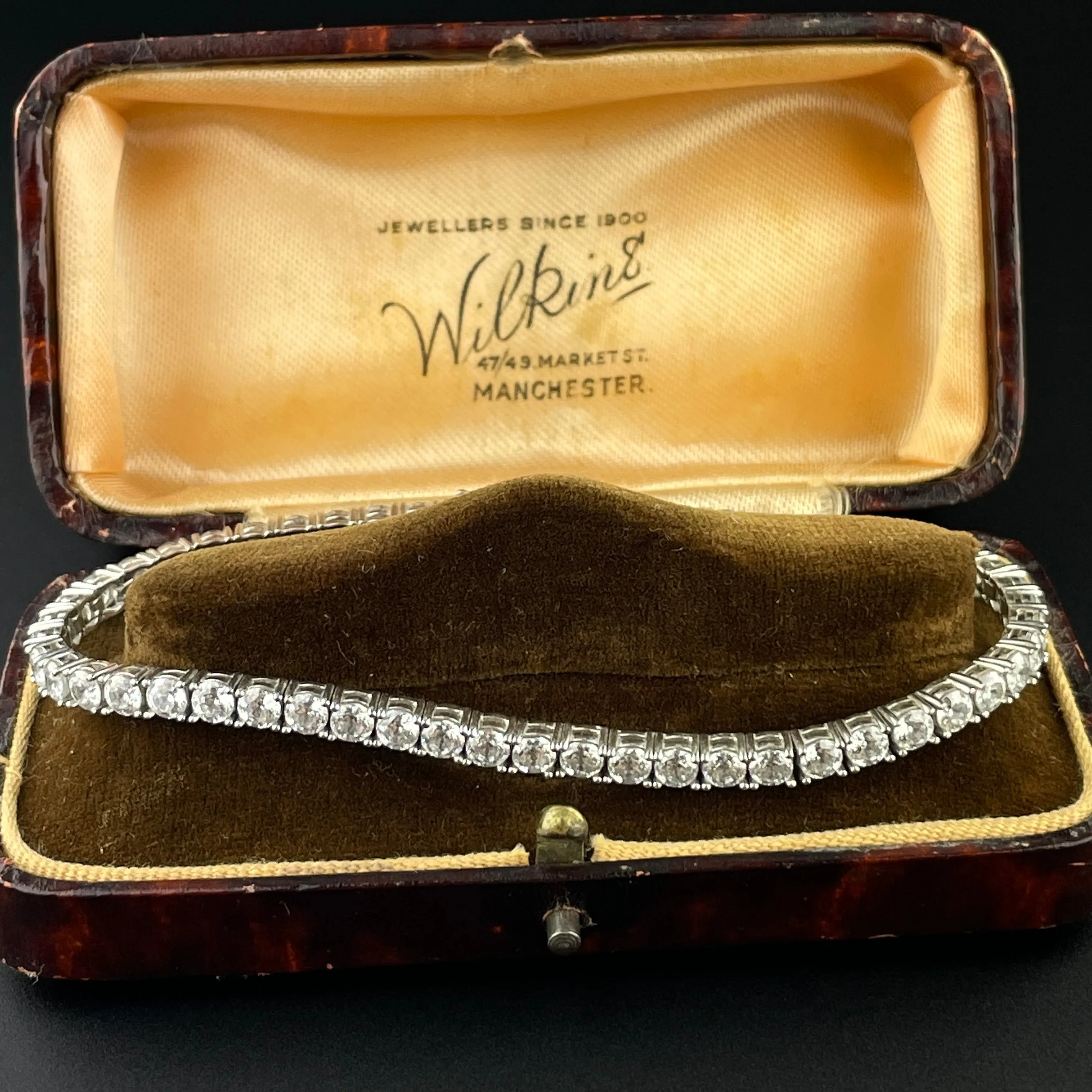 Vintage CZ Crystal Silver Tennis Bracelet