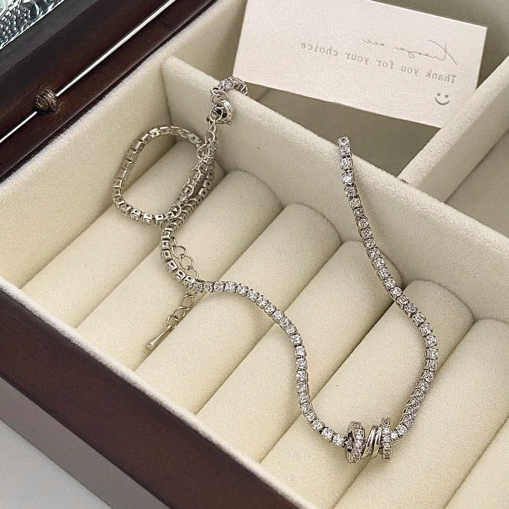 White Tennis Silver Necklace jltn1138